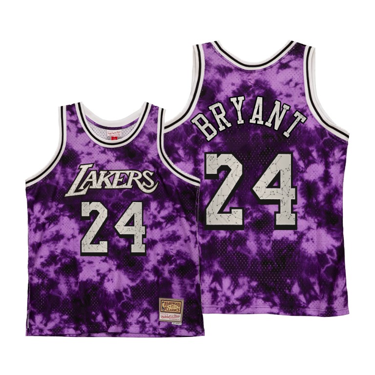 Men's Los Angeles Lakers Kobe Bryant #24 NBA Galaxy Constellation Hardwood Classics Purple Basketball Jersey BQW1583ME